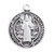 Saint Benedict Small Round Sterling Silver Medal | 18" Chain