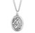 Saint Christopher X-Large Oval Sterling Silver Medal | Style A | 24" Chain