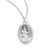 Saint Christopher Medium Oval Sterling Silver Medal | 24" Chain