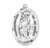 Saint Christopher X-Large Oval Sterling Silver Medal | Style D | 24" Chain