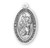 Saint Christopher Large Oval Sterling Silver Medal | Style B | 24" Chain