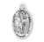 Saint Christopher X-Large Oval Sterling Silver Medal | Style E | 24" Chain