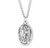 Saint Christopher X-Large Oval Sterling Silver Medal | Style E | 24" Chain