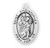 Saint Christopher Oval Sterling Silver Medal | 24" Chain