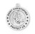 Saint Christopher Large Round Sterling Silver Medal | Style A | 24" Chain