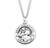 Saint Christopher X-Large Round Sterling Silver Medal | Style A | 24" Chain