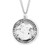 Saint Christopher Large Round Sterling Silver Medal | Style C | 24" Chain