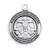 Saint Christopher Large Round Sterling Silver Medal | Style E | 24" Chain