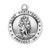 Saint Christopher Large Round Sterling Silver Medal | Style H | 24" Chain