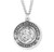 Saint Christopher Large Round Sterling Silver Medal | Style I | 24" Chain