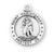 Saint Christopher Large Round Sterling Silver Medal | Style J | 24" Chain