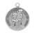 Saint Christopher Large Round Sterling Silver Medal | Style L | 24" Chain