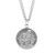 Saint Christopher Large Round Sterling Silver Medal | Style L | 24" Chain