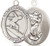 St. Christopher Oval Sterling Silver Surfing Medal | 24" Chain