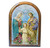 Holy Family Antiqued Wood Plaque | Arch  4" x 5"