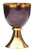 #2705 6 3/4", 14 oz. Purple Fire-Enameled Chalice with Bowl Paten | 24K Gold Plated
