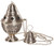 K911 Ornate Four Chain Censer and Boat | Thurible | Oxidized Silver