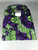 Purple/Green African Wax Print Jak Clergy Shirt | Tab Collar | Short Sleeve | 100% Cotton | Ethically Produced in Benin, Africa