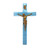 Blue Pearlized Crucifix, 7"