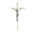 10" Brass Plated Metal Crucifix with Antique Silver Corpus | Style A