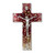 Deep Red and Speckled Gold and Silver Glass Crucifix, 7" Deep Red and Speckled Gold and Silver Glass Crucifix, 7"