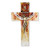 Red and Gold Glass Crucifix, 7" | Style B