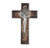 Rich Brown Glass Crucifix, 10"