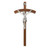 Walnut Wood Wall Crucifix, 10"  | Style R