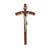 Walnut Wood Wall Crucifix, 8"