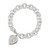 Extra Heavy Solid Sterling Silver Link Style Bracelet with Heart Shape Miraculous Heart Charm