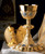 #2465 Chalice & Scale Paten | 9 5/8", 14oz. | Brass and Sterling Silver | 24K Gold Plated