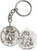 St. Christopher/Guardian Angel Silver Finish Round Keychain | Made in USA