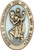Oval St. Christopher Visor Clip with Blue Epoxy | Multiple Finishes Available | Made in USA