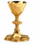 #2937 Passion of Christ Gothic Chalice & Paten | 8 3/4", 10oz. | 24K Gold-Plated & Sterling Silver | Made in Spain