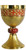 #239 Hand-Chiseled "Coptic Cross" Gold Plated Chalice | 7 1/4", 7oz. | Sterling Silver Cup | Handmade in Italy