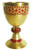 #329 Hand-Chiseled "Coptic Cross" Gold Plated Chalice | 7 5/8", 10oz. | Sterling Silver Cup | Handmade in Italy