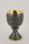 #286 Genuine Blue Stone Chalice | 6 3/8", 7oz. | Gold Plated | Handmade in Italy