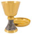 Chi Rho Silver Base Chalice & Bowl Paten | 6-3/4", 16oz. | 24K Gold Plated