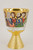 #342 Hand Chiseled Enamel Last Supper Chalice | 7 1/4", 10oz. | Sterling Silver, Gold Plated | Handmade in Italy