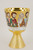 #342 Hand Chiseled Enamel Last Supper Chalice | 7 1/4", 10oz. | Sterling Silver, Gold Plated | Handmade in Italy