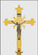 K113 Fleur-de-lis Design Processional Crucifix | Solid Polished Brass