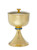 7-5/8" Basketweave Texture Traditional Covered Ciborium | 24K Gold Plated