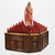 Deluxe Oak Cabinet Large Light Votive Stand with Statue Opening | Angled - 84 Lights | Electric or Electronic