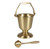 Round Base Holy Water Pot With Sprinkler Set | Brass