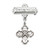 Sterling Silver Small Four Way Medal on a Godchild Pin