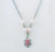 Sterling Silver Miraculous Medal Necklace Adorned with 4mm Pink finest Austrian Crystal Pearl Beads