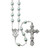Light Blue Imitation Pearl Double Capped New England Pewter Rosary
