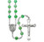 6mm Adventurine Gemstone Bead Rosary made with Genuine Pewter Crucifix and Centerpiece