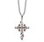 Sterling Silver Ornate Crucifix with Fire Red CZ Accents