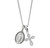 Sterling Silver Small Miraculous Medal and Small CZ Cross